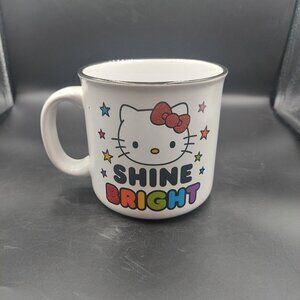 2022 Hello Kitty Shine Bright Rainbow Glitter Stars Mug EUC